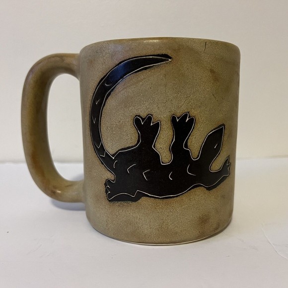 Mara Mexico Pottery Mug Gecko Lizard Handmade Signed By Artist - Picture 3 of 6